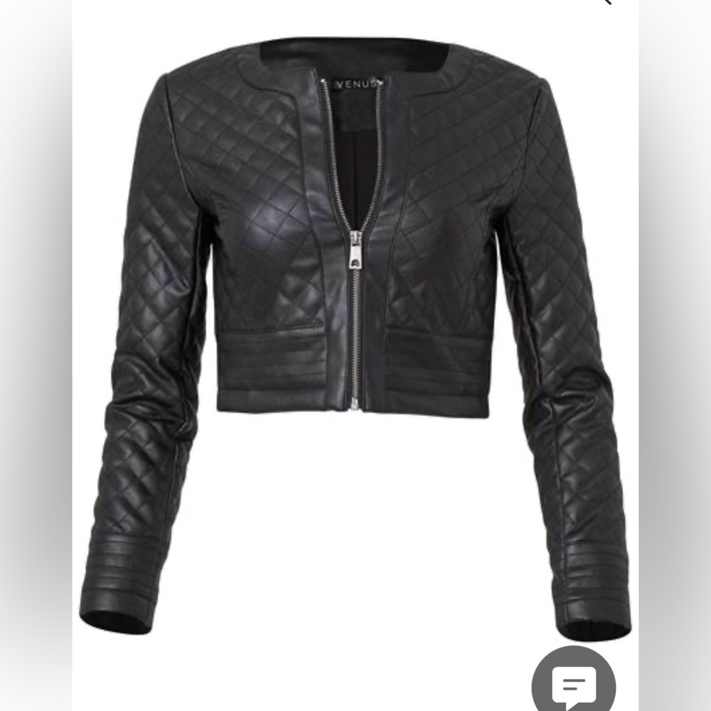 Faux Leather Quilted Jacket